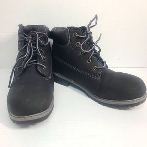 Wonder Nation Boys Boots Black Lace Up Non Marking Sole Boots Size 4
